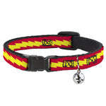 Cat Collar Breakaway - The Flash Bolt Stripe Red Yellow