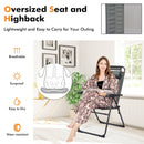 2 Pieces Patio Adjustable Folding Recliner Chairs with 7 Level Adjustable Backrest