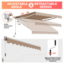 8 x 6.6 Feet Patio Retractable Awning with Manual Crank Handle