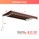8 x 6.6 Feet Patio Retractable Awning with Manual Crank Handle