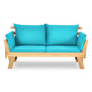 Adjustable Patio Convertible Sofa with Thick Cushion