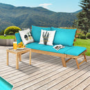 Adjustable Patio Convertible Sofa with Thick Cushion