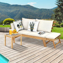 Adjustable Patio Convertible Sofa with Thick Cushion