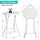 Set of 4 18 Inch Collapsible Round Stools with Handle