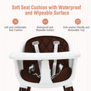 3-In-1 Adjustable Baby High Chair with Soft Seat Cushion for Toddlers