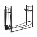 36 Inch Fireplace Log Holder with Tools and Kindling Holders