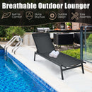 Outdoor Reclining Chaise Lounge Chair with 6-Position Adjustable Back