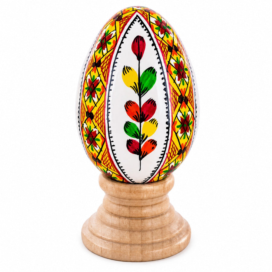 Willow Ukrainian Hand Painted Wooden Easter Egg