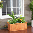 Raised Garden Bed Wooden Planter Box with 4 Drainage Holes and Detachable Bottom Panels-Orange