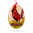 Cardinal Bird in Autumn Wooden Christmas Ornament 3 Inches