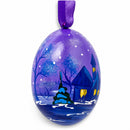 Angel Making it Snow at Night Wooden Christmas Ornament 3 Inches