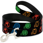 Dog Leash - Marvel Avengers Superhero Logos Black/Multi Color