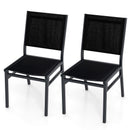 Outdoor Dining Chairs with Breathable Seat and Backrest for Backyard Porch Poolside