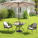 32 x 32 Inch Heavy-Duty Outdoor Dining Table with Umbrella Hole for 4 Persons-Gray