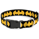 Plastic Clip Collar - Bat Signal-1 Black/Yellow