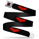 Red Hood Logo Full Color Black Red Seatbelt Belt - Red Hood Logo Black/Red Webbing