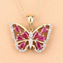 2.07 Carat Genuine Ruby and White Zircon .925 Sterling Silver Pendant
