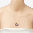 1.75 Carat Genuine Tanzanite and White Zircon .925 Sterling Silver Pendant