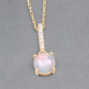 0.53 Carat Genuine Ethiopian Opal and White Diamond 10K Yellow Gold Pendant
