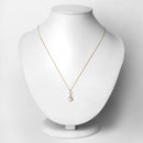 0.53 Carat Genuine Ethiopian Opal and White Diamond 10K Yellow Gold Pendant