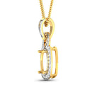 0.25 Carat Genuine White Diamond 14K Yellow Gold Semi Mount Pendant - holds 9x7mm Cushion Gemstone