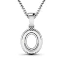 0.18 Carat Genuine White Diamond 14K White Gold Semi Mount Pendant - holds 8x6mm Oval Gemstone