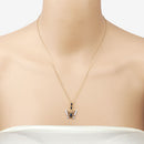 0.92 Carat Genuine Blue Sapphire and White Zircon .925 Sterling Silver Pendant