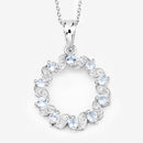 1.10 Carat Genuine Aquamarine and White Topaz .925 Sterling Silver Pendant