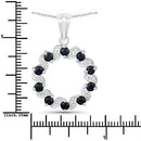 1.30 Carat Genuine Blue Sapphire and White Topaz .925 Sterling Silver Pendant