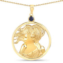 0.27 Carat Genuine Blue Sapphire .925 Sterling Silver Pendant