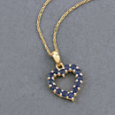 0.64 Carat Genuine Blue Sapphire 10K Yellow Gold  Pendant