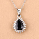 2.09 Carat Genuine Blue Sapphire and White Diamond 14K White Gold Pendant