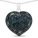1.25 Carat Genuine Blue Diamond .925 Sterling Silver Pendant