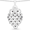 0.67 Carat Genuine Black Sapphire .925 Sterling Silver Pendant