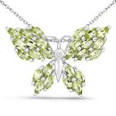 3.90 Carat Genuine Peridot .925 Sterling Silver Pendant