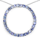 3.00 Carat Genuine Tanzanite .925 Sterling Silver Pendant
