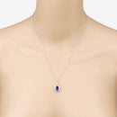2.20 Carat Genuine Tanzanite and White Diamond 14K White Gold Pendant