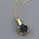 3.12 Carat Genuine Black Diamond 14K Yellow Gold Pendant