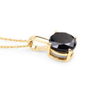 3.12 Carat Genuine Black Diamond 14K Yellow Gold Pendant