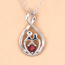 0.14 Carat Genuine Garnet .925 Sterling Silver Pendant