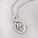 0.15 Carat Genuine Peridot .925 Sterling Silver Pendant