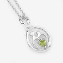 0.15 Carat Genuine Peridot .925 Sterling Silver Pendant