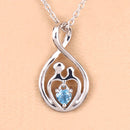 0.13 Carat Genuine Swiss Blue Topaz .925 Sterling Silver Pendant