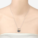 1.41 Carat Genuine Blue Sapphire and White Topaz .925 Sterling Silver Pendant