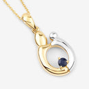 0.19 Carat Genuine Blue Sapphire .925 Sterling Silver Pendant
