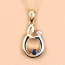 0.19 Carat Genuine Blue Sapphire .925 Sterling Silver Pendant