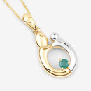 0.17 Carat Genuine Emerald .925 Sterling Silver Pendant
