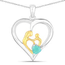 0.45 Carat Genuine Emerald .925 Sterling Silver Pendant