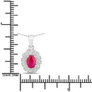0.95 Carat Genuine Ruby and White Diamond 10K White Gold Pendant
