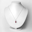 1.52 Carat Genuine Ruby and White Diamond 10K White Gold Pendant
